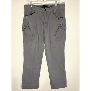 Tactical Pants Mens Cargo Zip Pockets Gray Sz 34x30